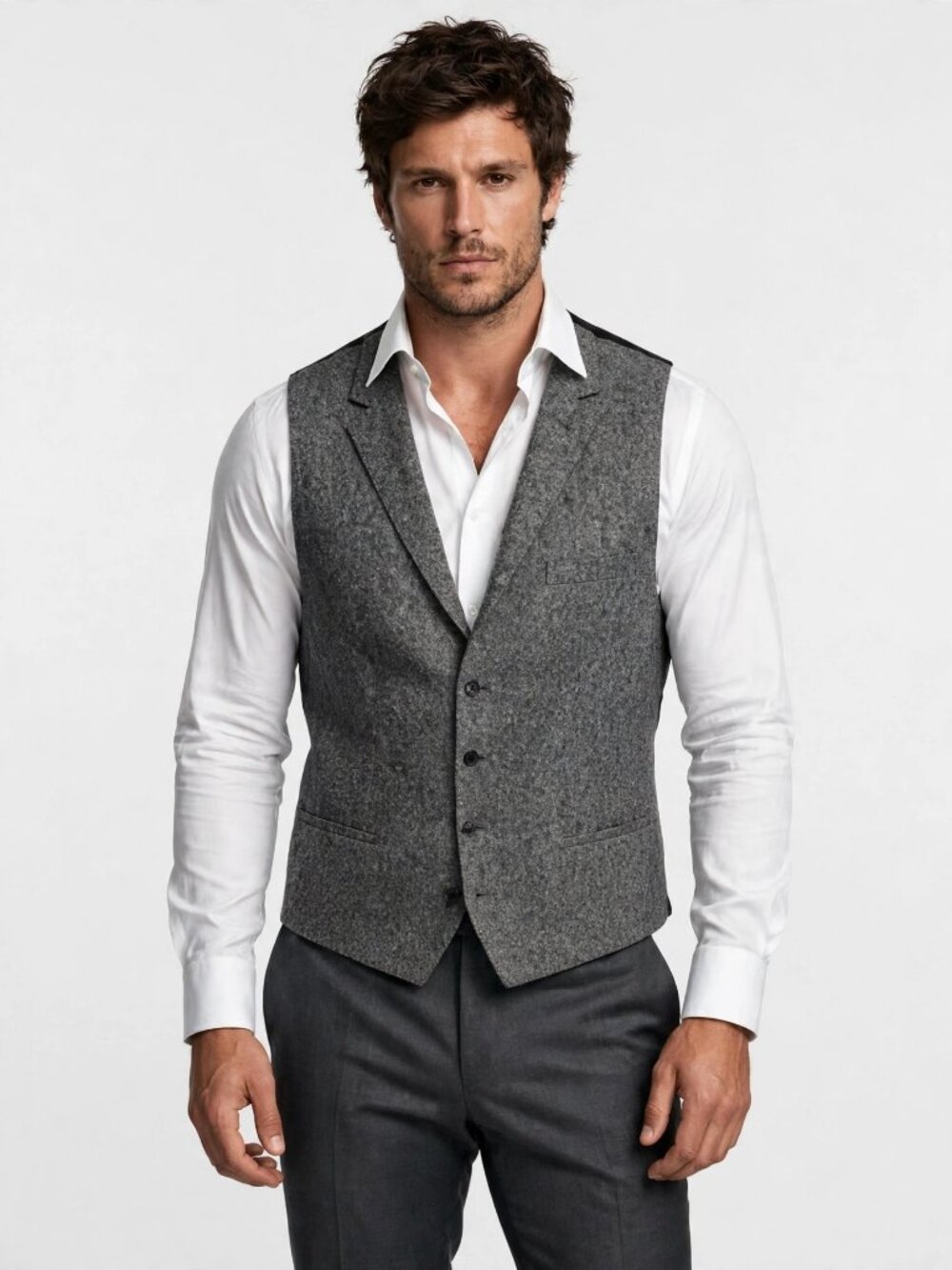 Hugo Boss Gray Wool Suit Vest L — Novan6 Slim Fit
